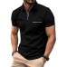 Casual zip neck lapel short sleeves HF0616-01-01