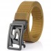 125CM 4CM Width Metal Press Buckle Canvas Belt Men’s Tactical Belt Leisure Breathable Nylon Waist Belt