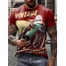 Motorcycle trendy T3D printed men's short sleeves HE1306-02-02