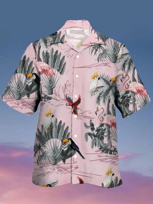 Men's Coconut Print Hawaii eBay Short Sleeve Shirt