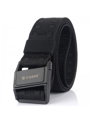 TUSHI Punch Free Magnetic Buckle Tactical Belt Nylon Webbing Quick  Release Belt Fishing Hunting